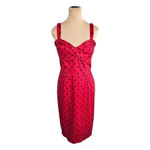 Deadly Dames Polka Dot Red Black Dress Sz M